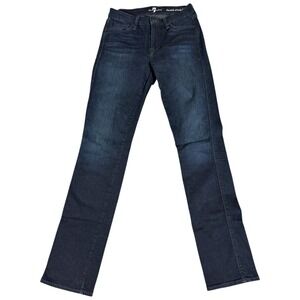 7 For All Mankind Karah Straight Leg Jeans Women's 28x32 Dark Blue Wash Stretch
